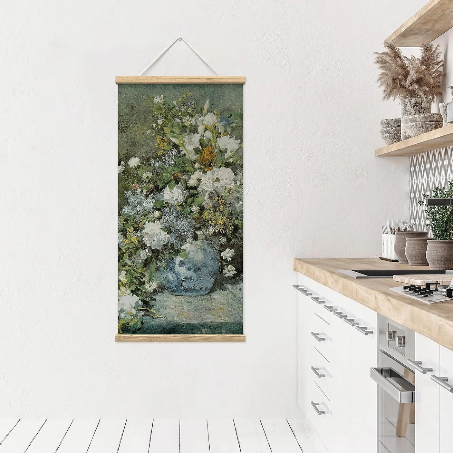 Wooden Framed Hanging Poster Elegant Floral Arrangement Classic Still Life Wall Picture Poster Artwork for Home