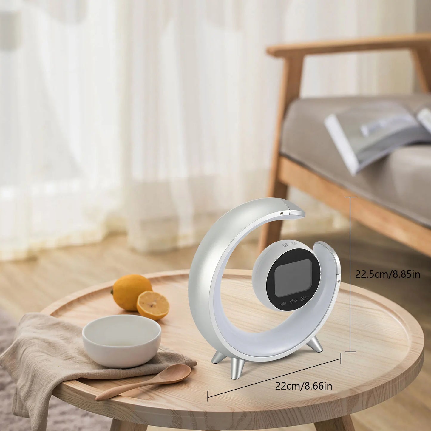 Intelligent Table Lamp 22*6.5*22.5cm Home Office Study Bedside Night Light 360° Immersive Sound for Bedrooms/Lounges/Game Rooms