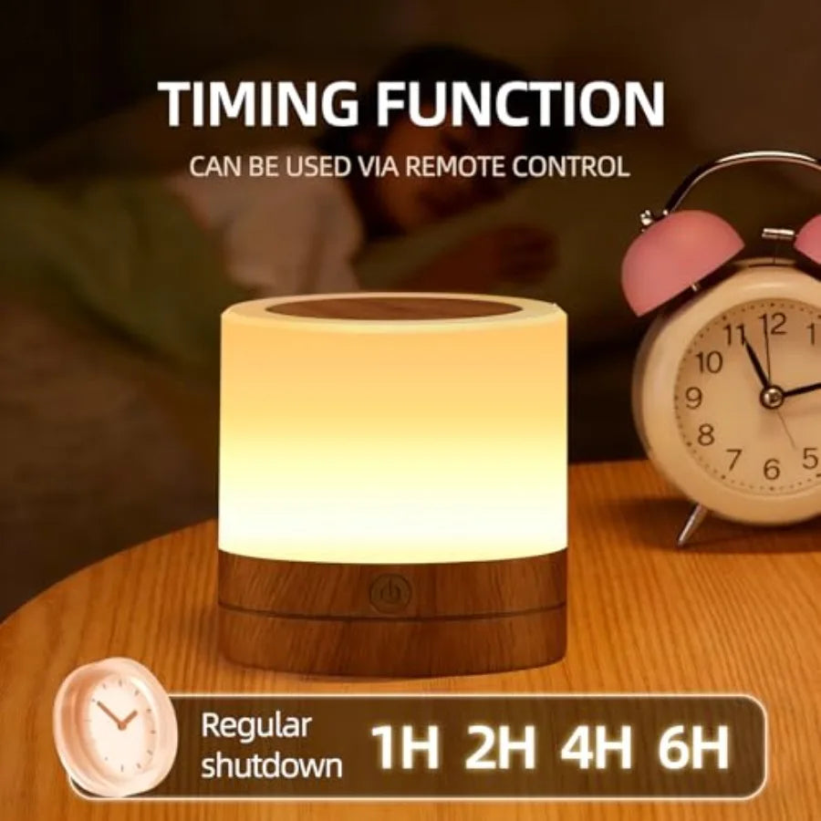 Portable Night Light for,USB Rechargeable Small Desk Lamp, 13 RGB Colors and 4 Brightness and 1 Remote, Touch Bedside Table Lam