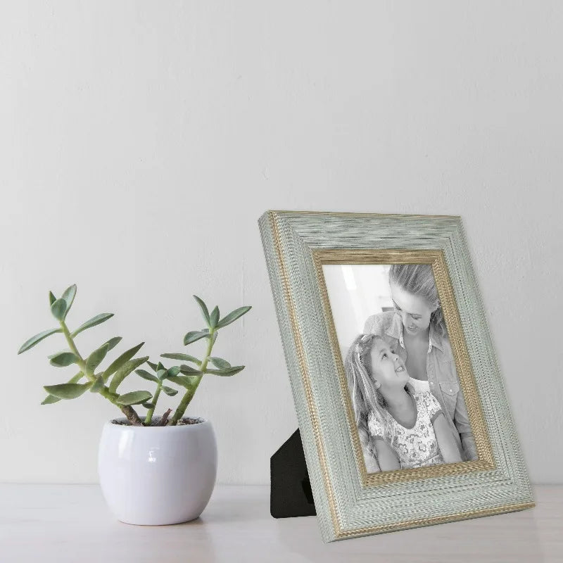 5x7 Teal Elegant Picture Frame for Tabletop and Wall Display