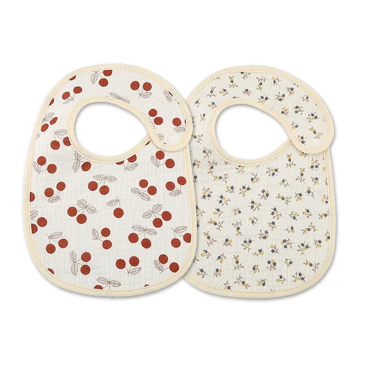 2pcs/set Summer Waterproof Baby Bibs New Cute Cotton Infant Bib Newborn Burp Cloths for Kids Boy Girl Soft Feeding Saliva Towel