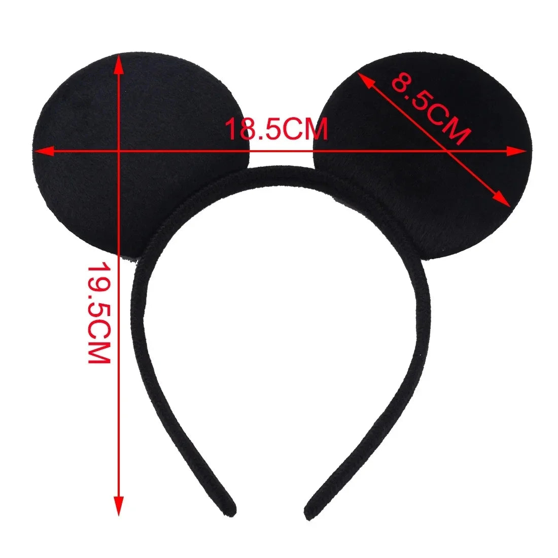 CHuangQi 12pcs Mouse Ears Headband with Bow, Mickey Minnie Ears Headwear for Boy / Girl Birthday Party, Great Party Favors