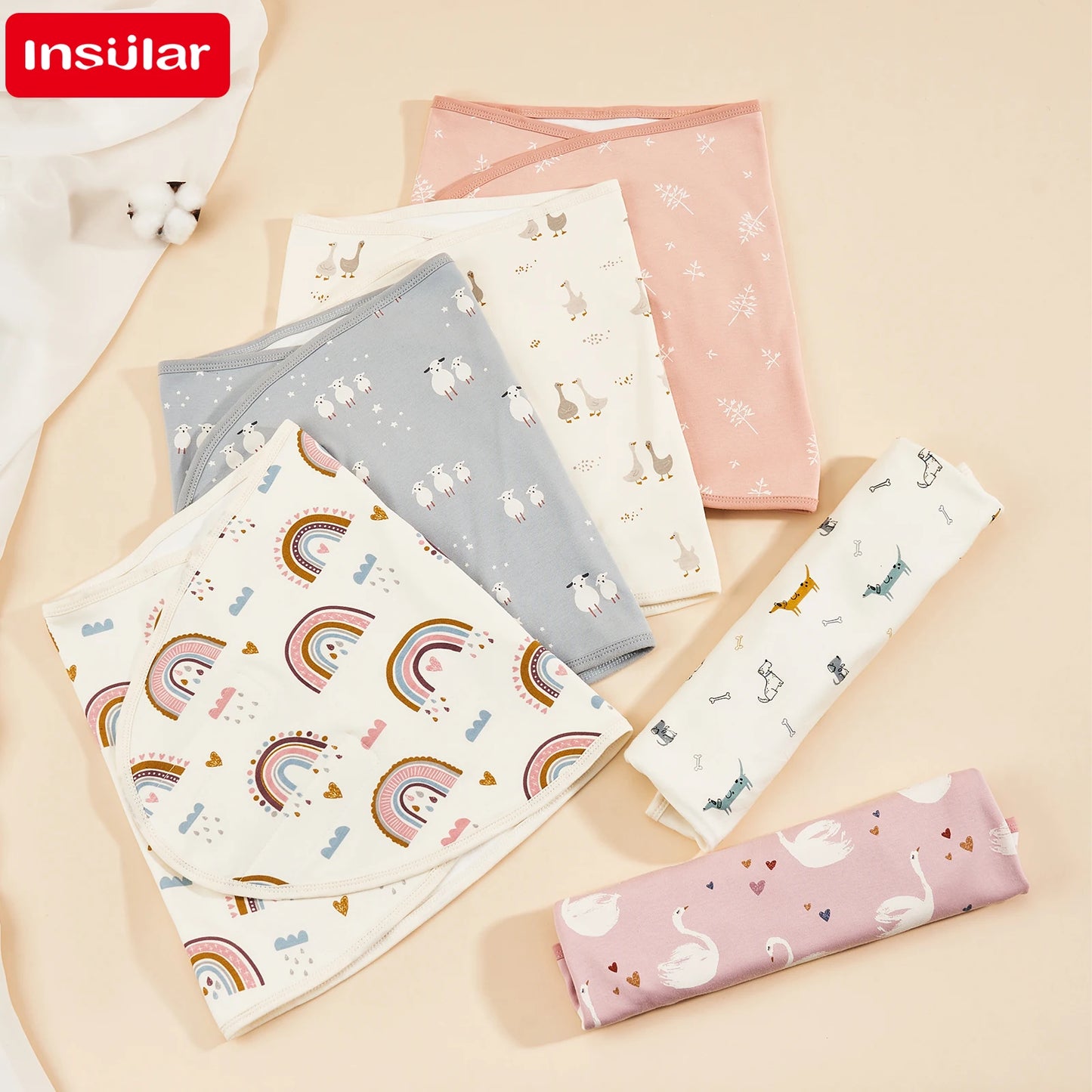 Bilayer Baby Newborn Baby Swaddle Tie Anti startle jump Summer Thin Cotton Soft Diaper Changing Bag