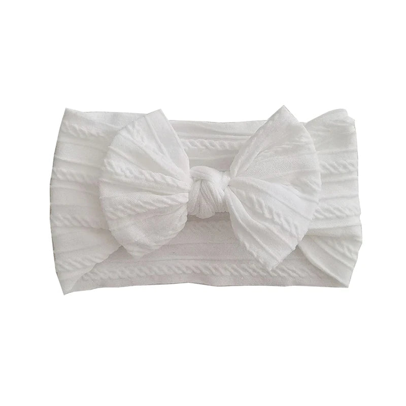 1/3Pcs Solid Color Baby Headband Bow Children Hair Band Elastic Nylon Newborn Soft Turban Headwrap Kid Hair Accessories