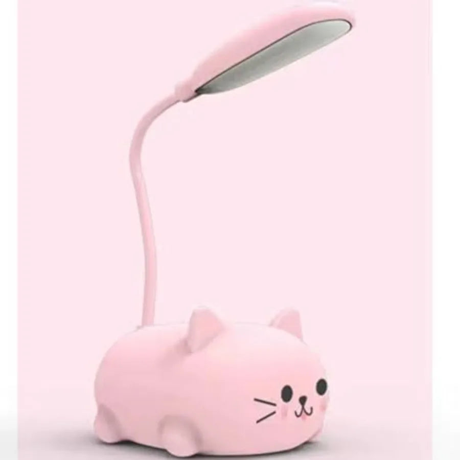 LED Desk Lamp for,Cute Cat Lamp USB Rechargeable Reading Light, Portable LED Table Light, Flexible Gooseneck Eye-Care Cartoons