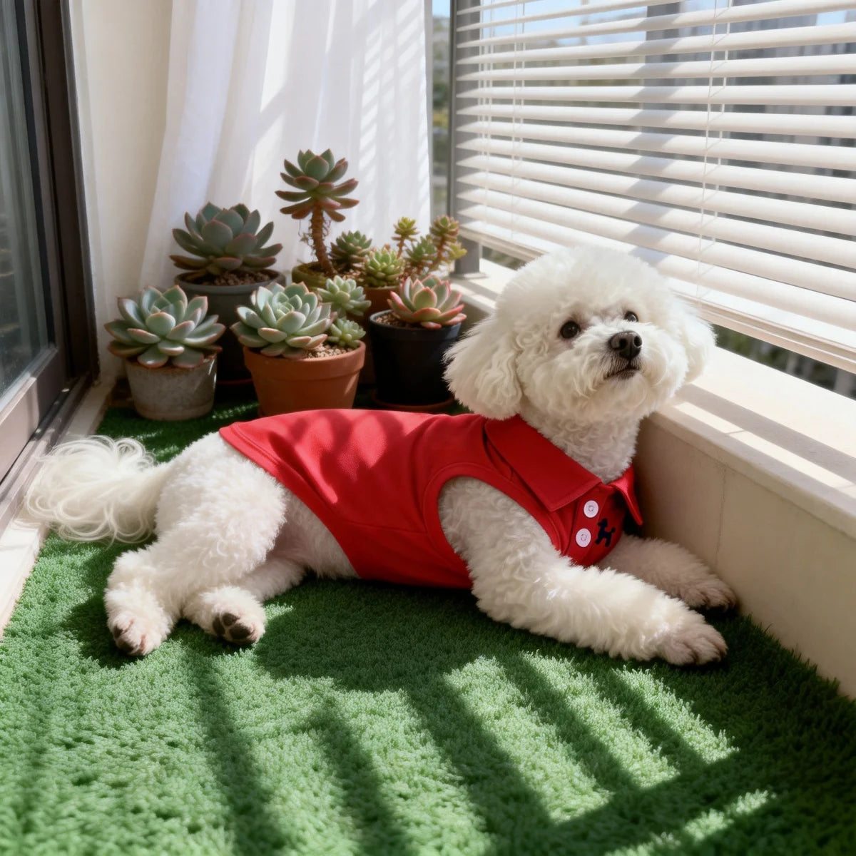 Solid Color Polo Shirt Puppy Thin Breathable T-shirt Cat Vest Bipod Pet Clothing Skin Friendly and Delicate