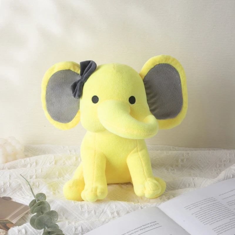 25cm/9.84in Soft Elephant Plush Stuffed Animal - Cute Fluffy Colorful Plush Toy (Multiple Colors: Pink/Blue/Purple/Rainbow) - Id