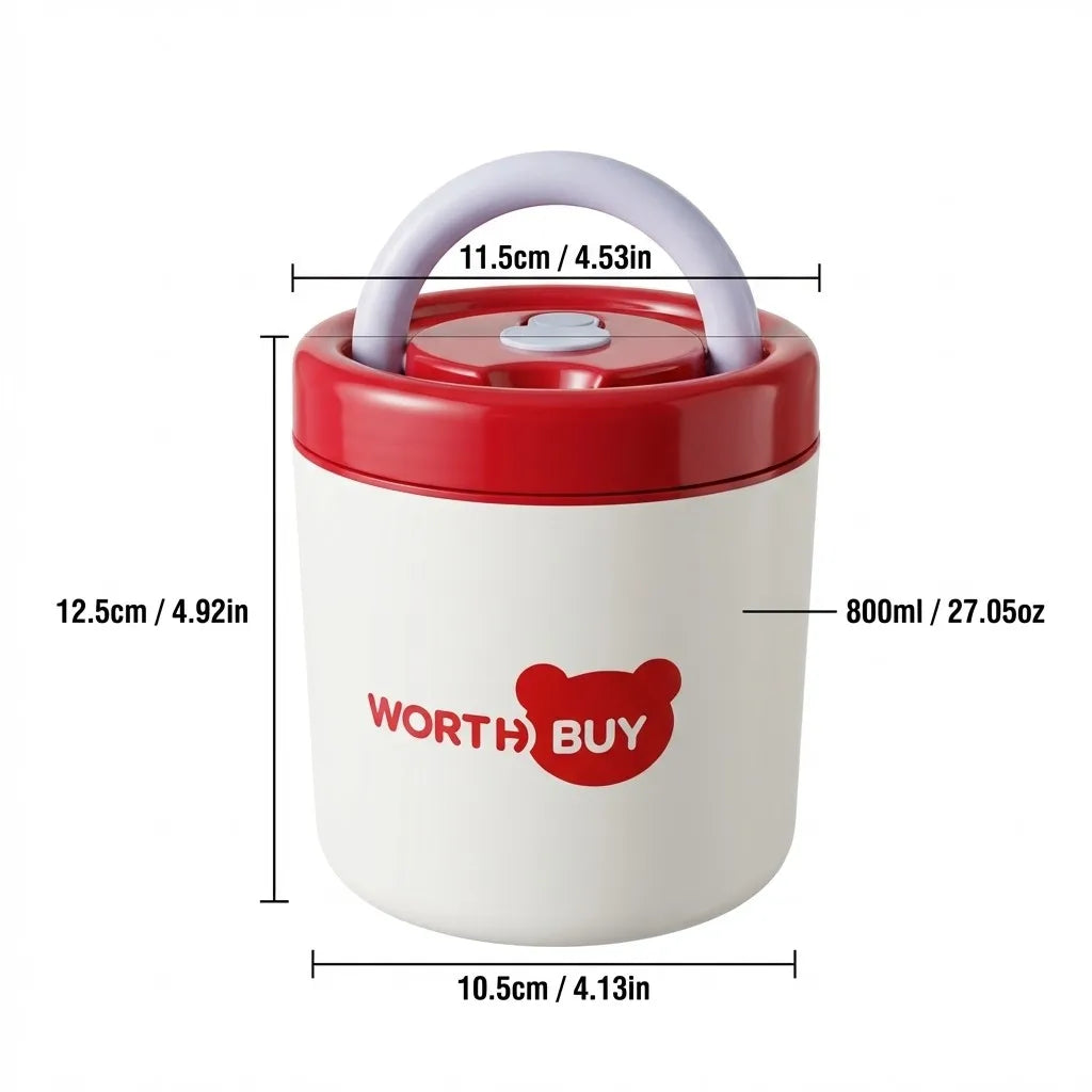 304 Stainless Steel Insulated Lunch Box With Handle Portable  Leak-proof Double Layer Bento Box For Kids Students Microwave Safe