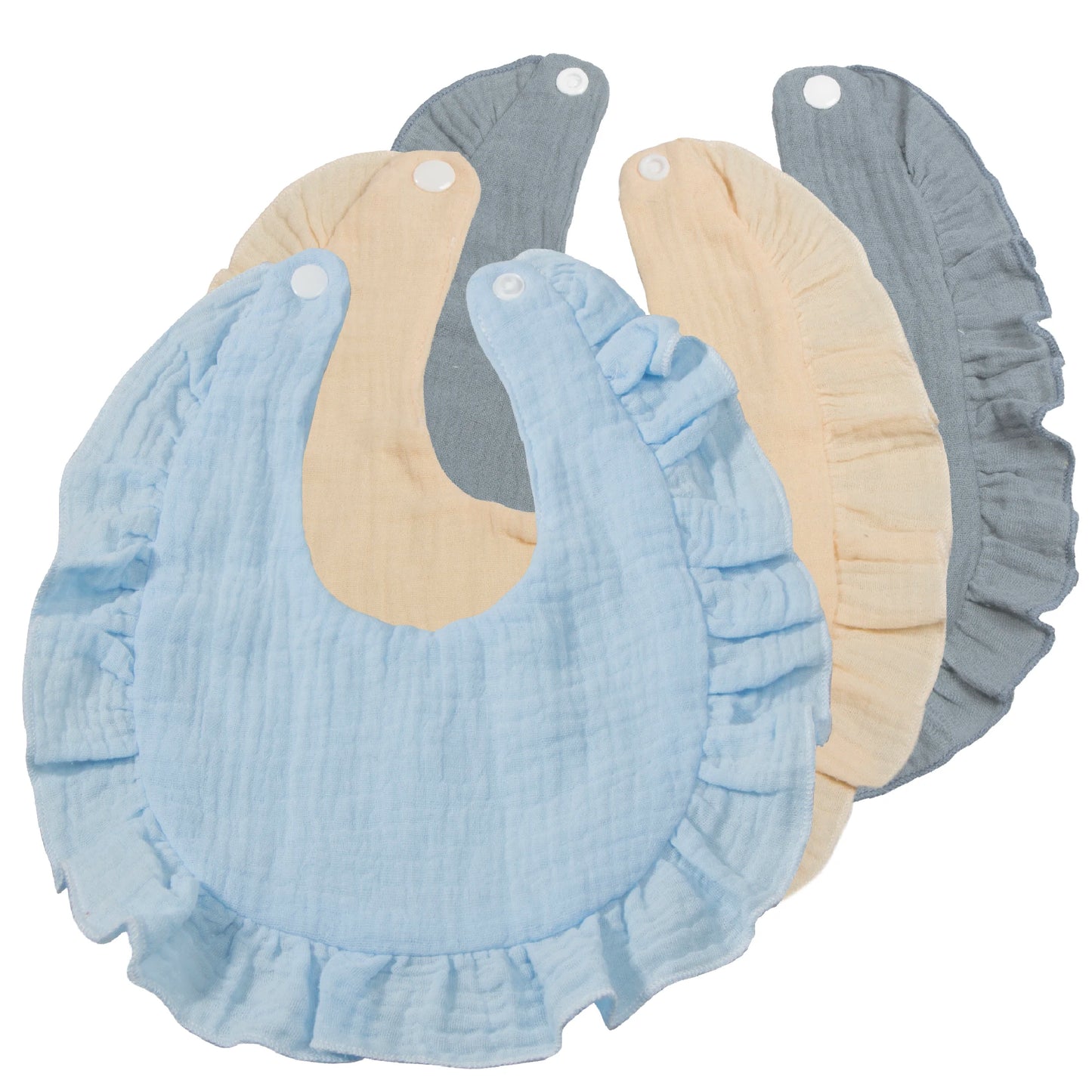 Soft & Absorbent 3-Pack Unisex Muslin Cotton Baby Bibs: Snap Closure, Perfect for Teething & Drooling