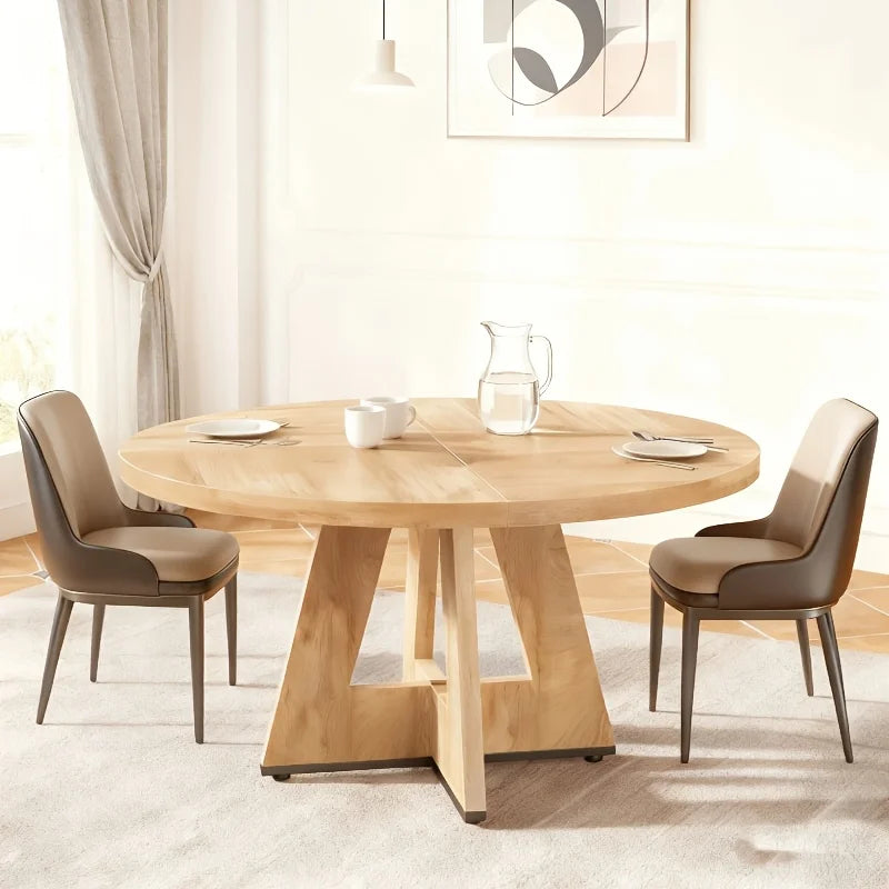 47 Inch Farmhouse Dining Table, Rustic Round Dinner Table for 4, Ideal for Home Dining Room And Living Room, Offering A Countrified Touch to Your Decor