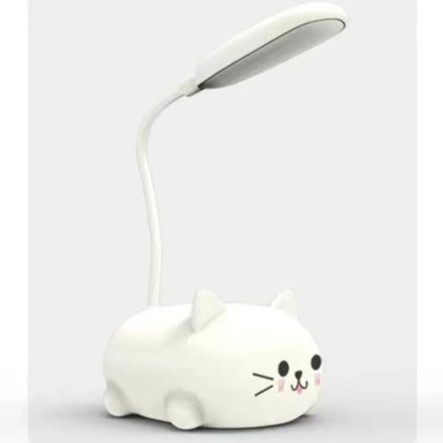 LED Desk Lamp for,Cute Cat Lamp USB Rechargeable Reading Light, Portable LED Table Light, Flexible Gooseneck Eye-Care Cartoons