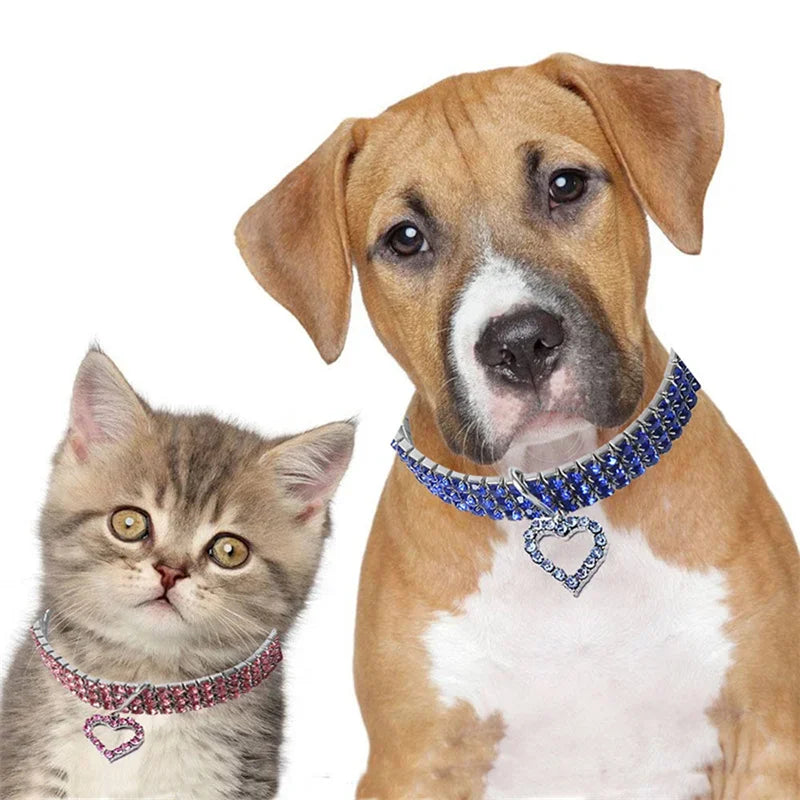 Bling Rhinestone Dog Collar Crystal Puppy Chihuahua Pet Dog Collars Leash For Small Medium Dogs Mascotas Accessories S M L Pink