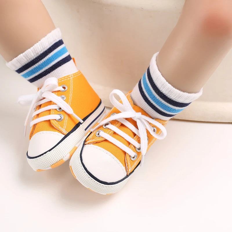 Infant Toddler Anti-slip Baby Shoes Baby Canvas Classic Sneakers Newborn Star Sports Shoes Baby Boys Girls First Walkers Shoes