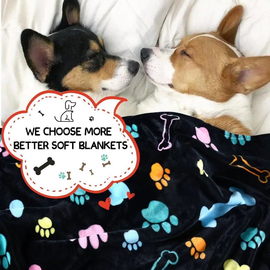 Dog Blankets for 3 Pack Large Medium Pet Cat Soft Fuzzy Washable Blanket Comfort Flannel Suitable for Dogs Kennels Beds Sofas F