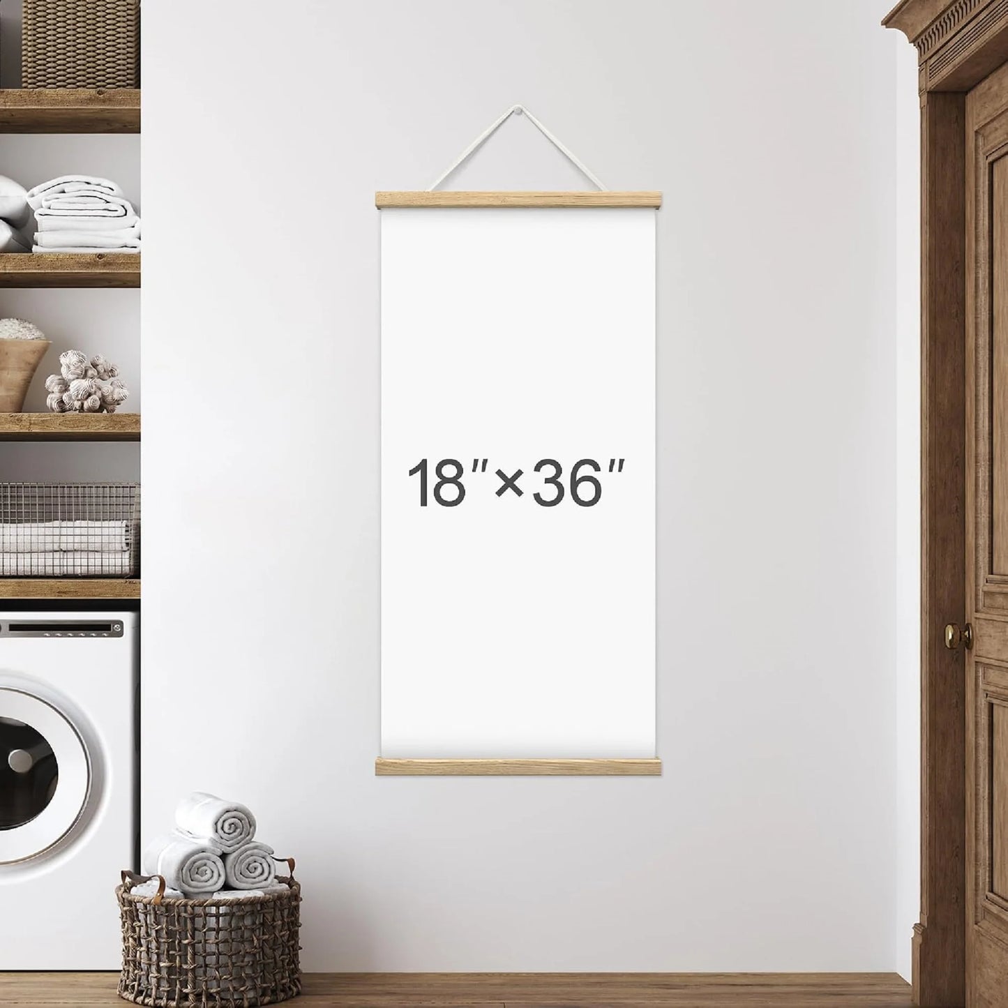Wooden Framed Hanging Poster Tranquil Forest Detailed Black and White Etching Wall Picture Poster Artwork for Home