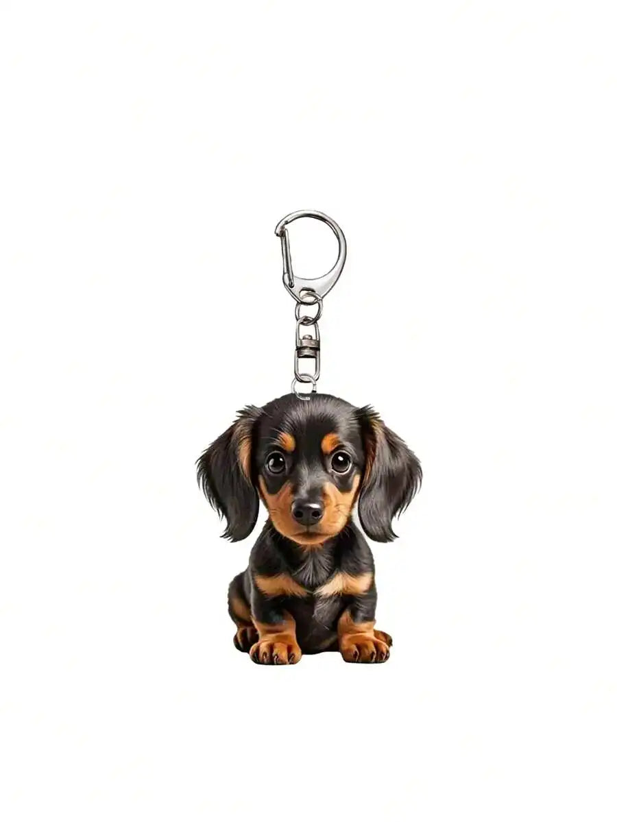 Acrylic Dachshund Keychain Charm For Bags Backpacks Cars Home Decor Pet Lover Gift