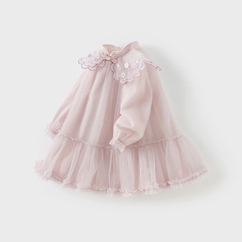 Spring Girl's Dress Cute Mesh Embroidery New Charm Gentle Cute Children's Princess Dress Party Outdoor DB1250678