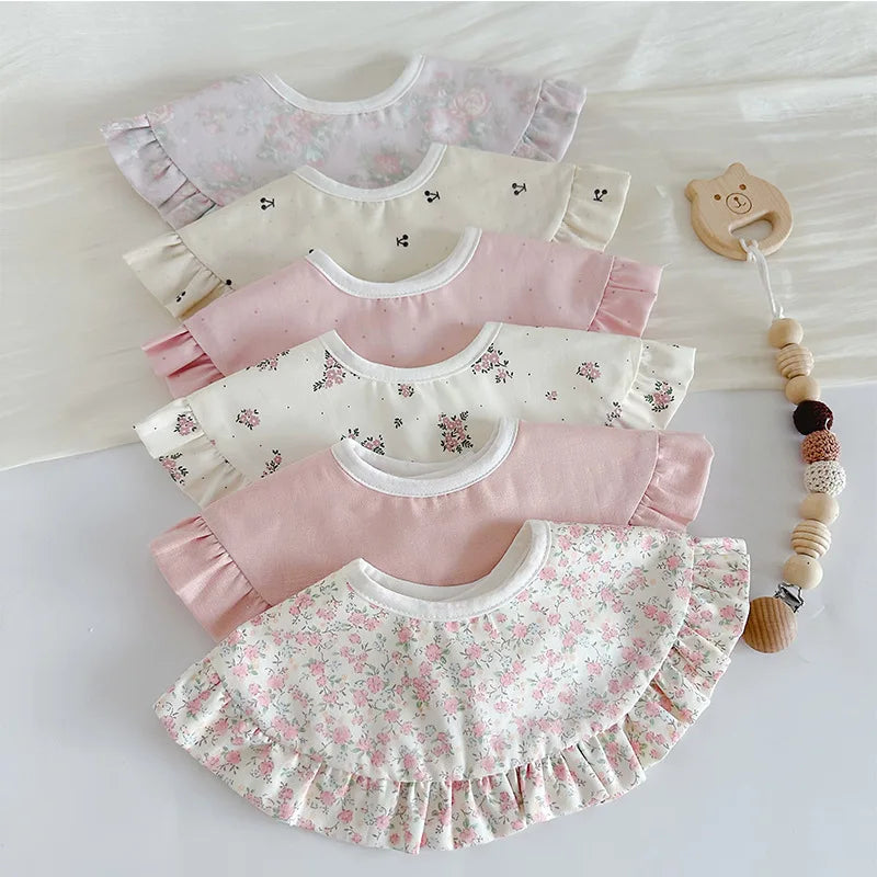 Ins Spring And Summer New Baby Gauze Large Lace Swallow Scarf Princess Palace Style Increased 360 Bib Baby Bib