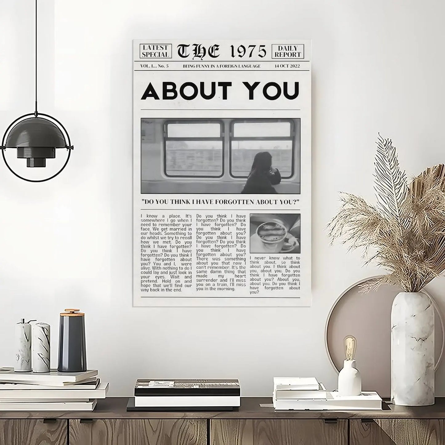 The 1975 About You Poster Music Album Canvas Wall Art Posters Painting Decoration for Home Bedroom Dorm Bathroom Decor Gift