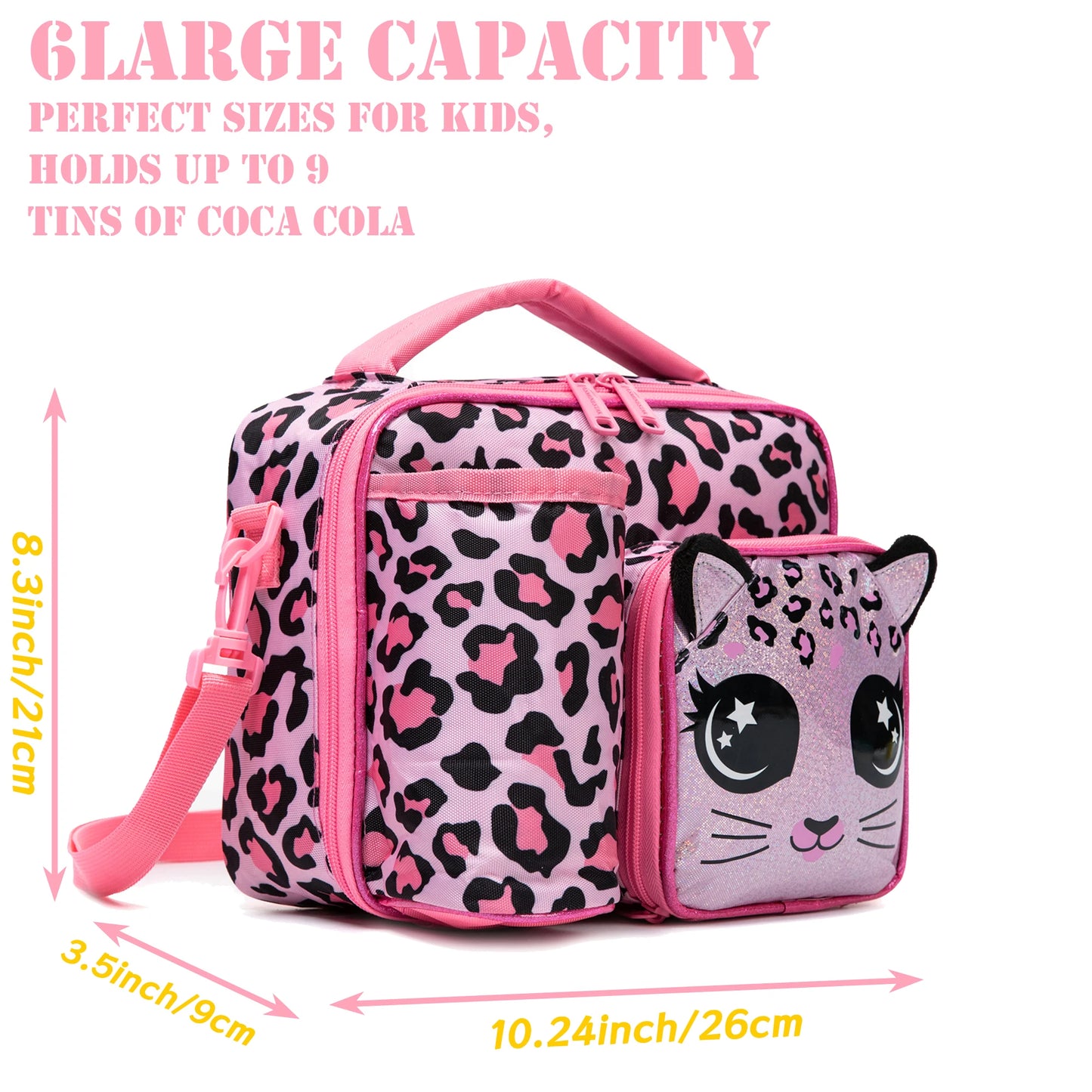 MYHSBYO Cute Animal Kids Lunch Box Meal Bag Washable Lunch Bag Reusable Leakproof Bag for School Nursery It's Beautiful for Girls