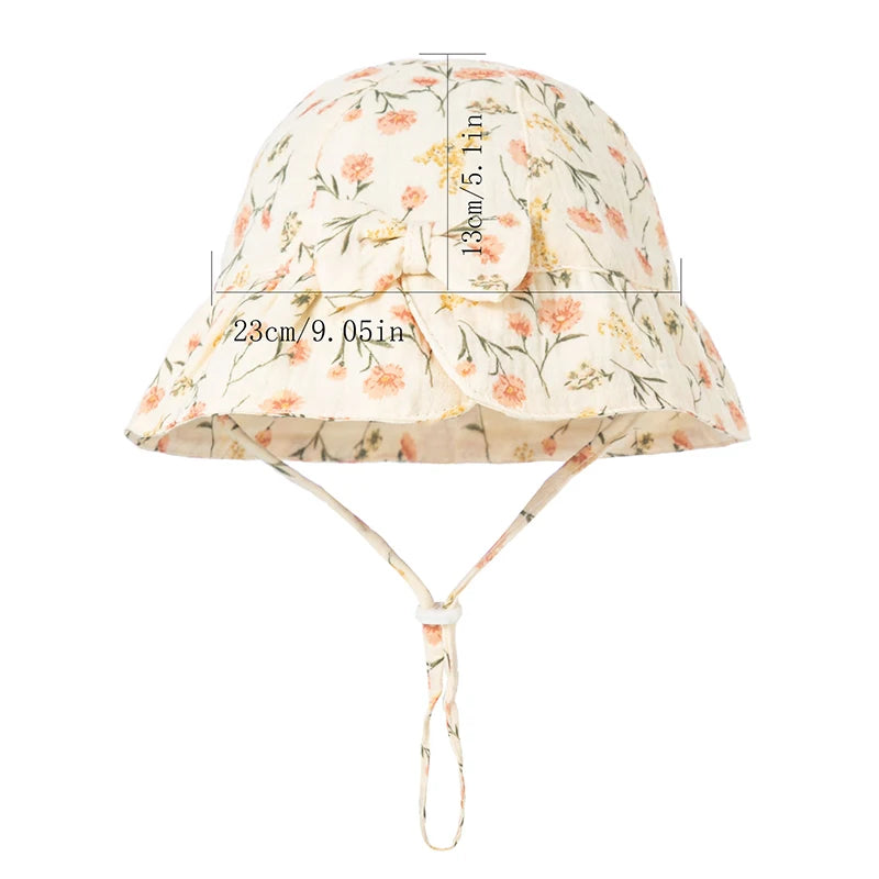 Baby Hats Girls Bowknot Panama Summer Kids Sun Hat Infant Beach Fisherman's Hat Children Breathable Cotton Outdoor Bucket Cap