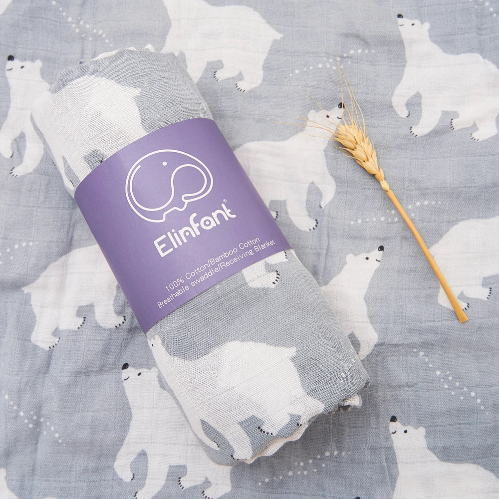 Elinfant Baby Swaddle Blanket All Season Breathable Blankets Newborn Bath Towel Various Patterns Multifunctio Use In Daily Life