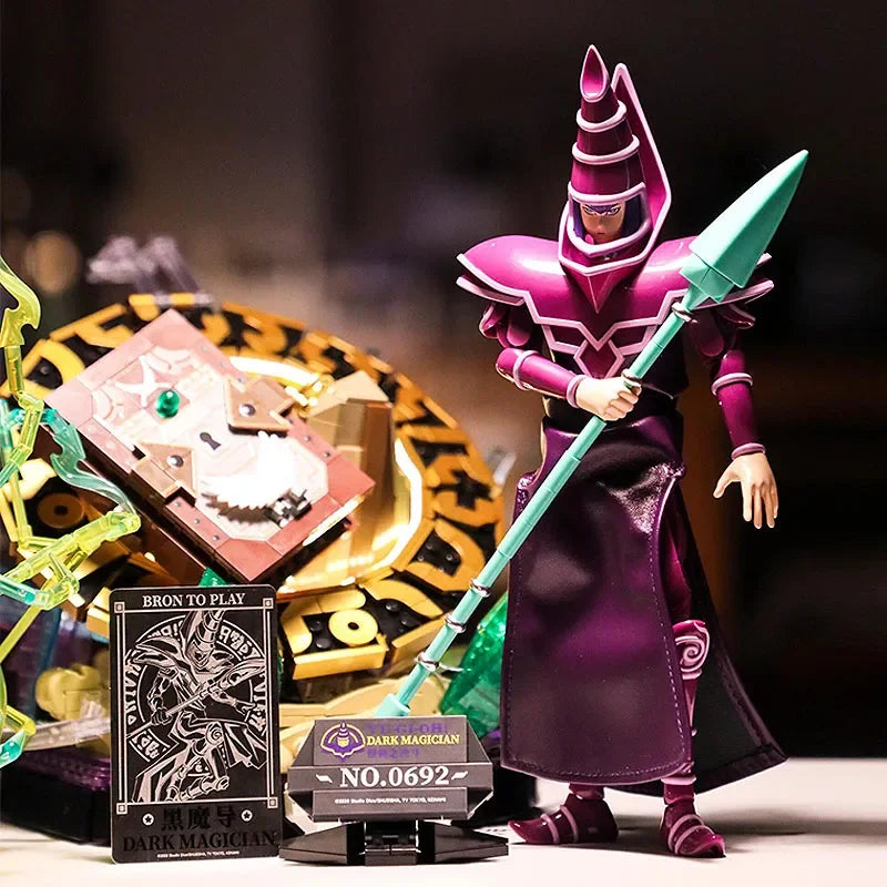 KONAMI Anime Yu-Gi-Oh! Equal Arts Dark Magician Building Blocks Cartoon  Action Figures Model Bricks Toy Children Collect Gifts