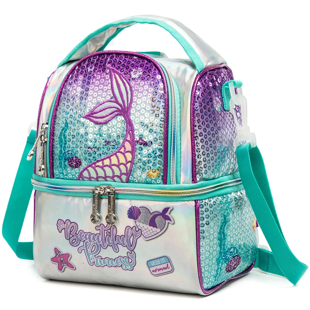 MYHSBYO Kids Lunch Bag Girls Backpack Insulated Cooler Bag for Girls and Boys Travel Lunch Tote with Adjustable Strap