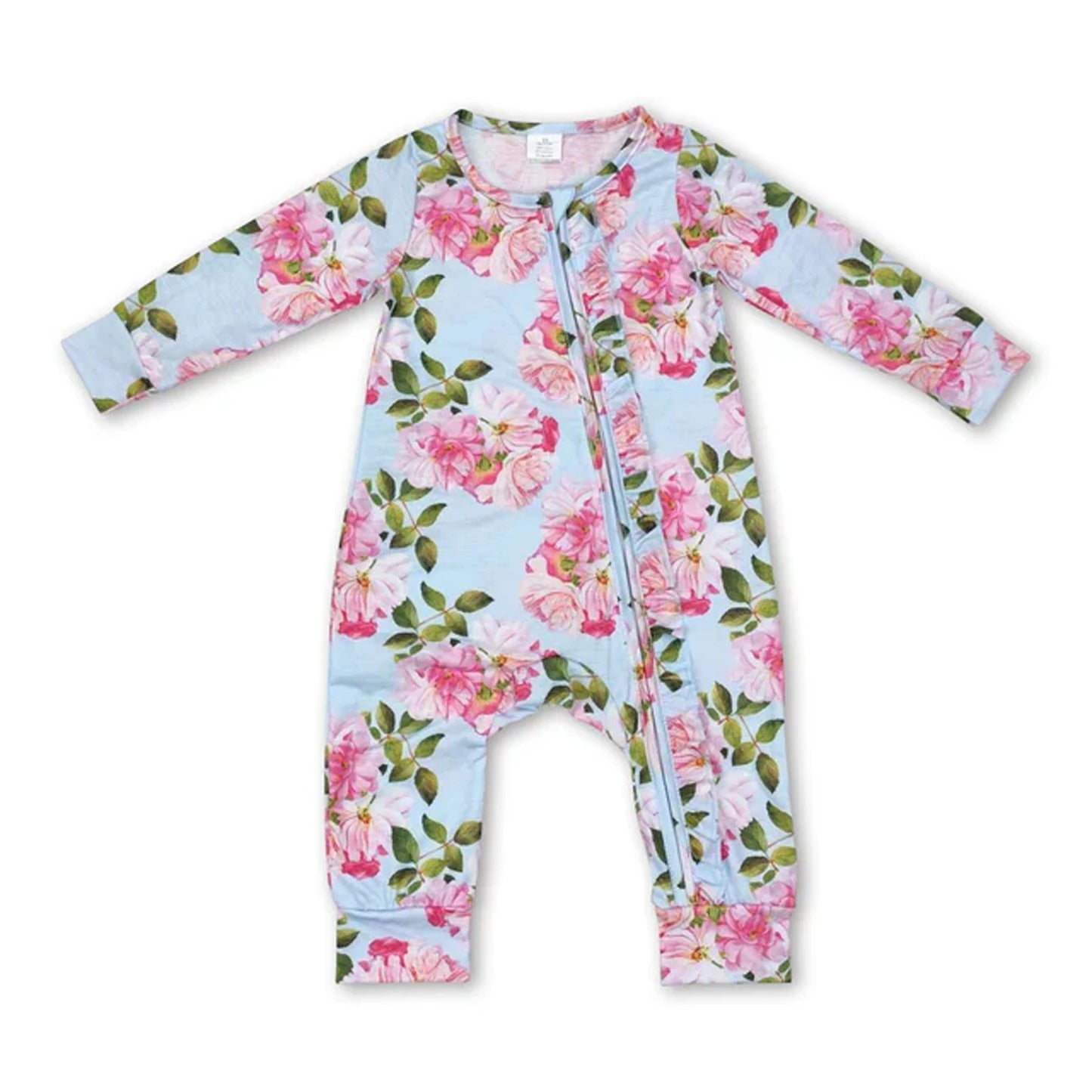 All Over Print Bamboo Baby Zipper Romper Long Sleeve Infant Sleeper Jumpsuit Hunting Camo Floral Newborn Sleepwear