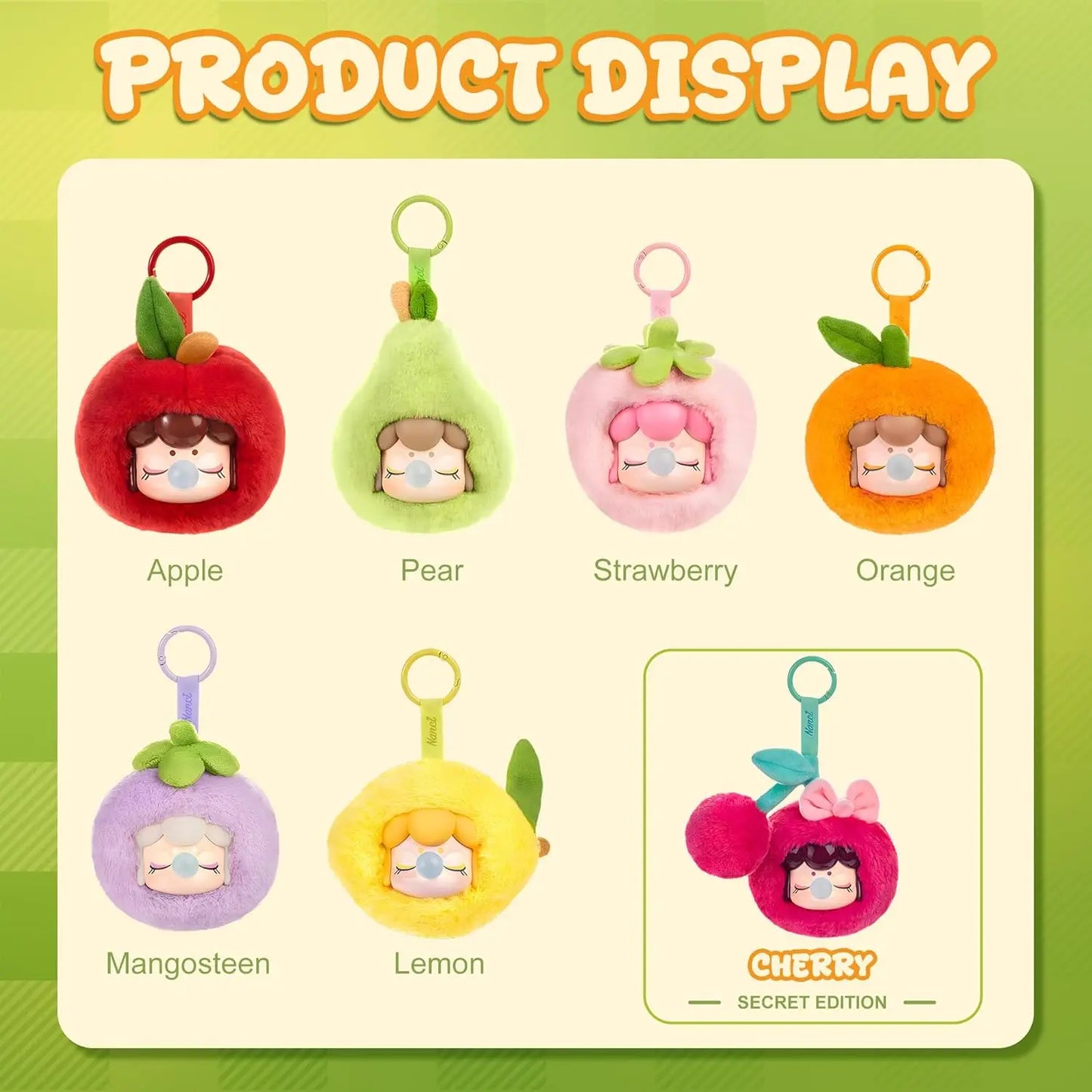 Rolife Plush Blind Box Nanci's Fruit Mood Action Figure Collectible Plush Doll Toys Surprise Box Gift for Kids Friends Adults