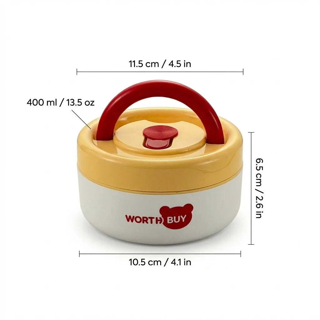 304 Stainless Steel Insulated Lunch Box With Handle Portable  Leak-proof Double Layer Bento Box For Kids Students Microwave Safe