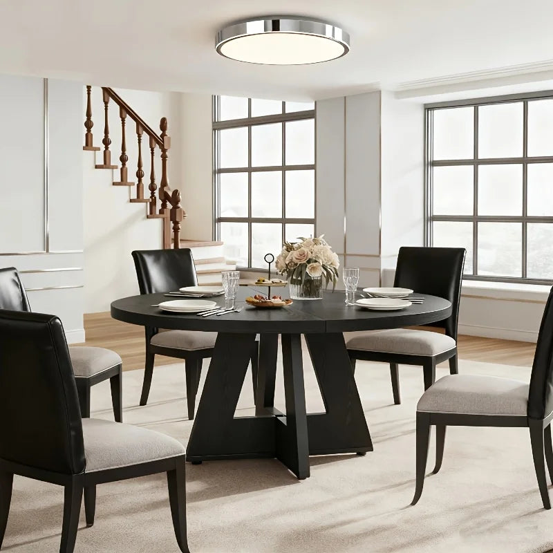 47 Inch Farmhouse Dining Table, Rustic Round Dinner Table for 4, Ideal for Home Dining Room And Living Room, Offering A Countrified Touch to Your Decor