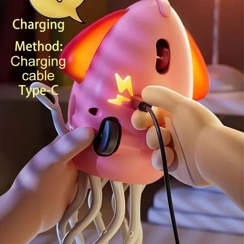 Electric Dancing Octopus Toy Pet Squid with Music Light Crawling Auto-Sensing Avoiding Obstacles Toddler Toy for Kids Xmas Gifts
