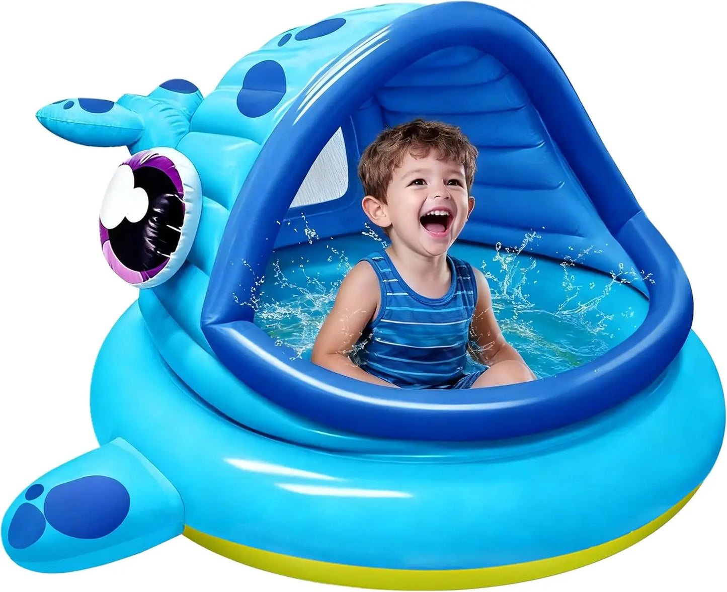 Joyfy Inflatable Shade Kiddie Pool Whale Baby Pool Tent Infant Swimming Pool  Blow Up Toddler Pool for Swim Party Toys Summer