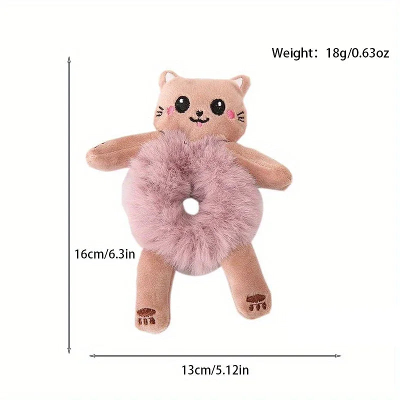 1pcs Cute Funny Green Frog Plush Hair Circle Elastic Scrunchies Soft Headwear For Women And Girls To Create Stylish Ponytail Bun Hairstyle Comfortable And Stretchy Hair Band That Holds Hair Firmly All Day Long hair accessorie