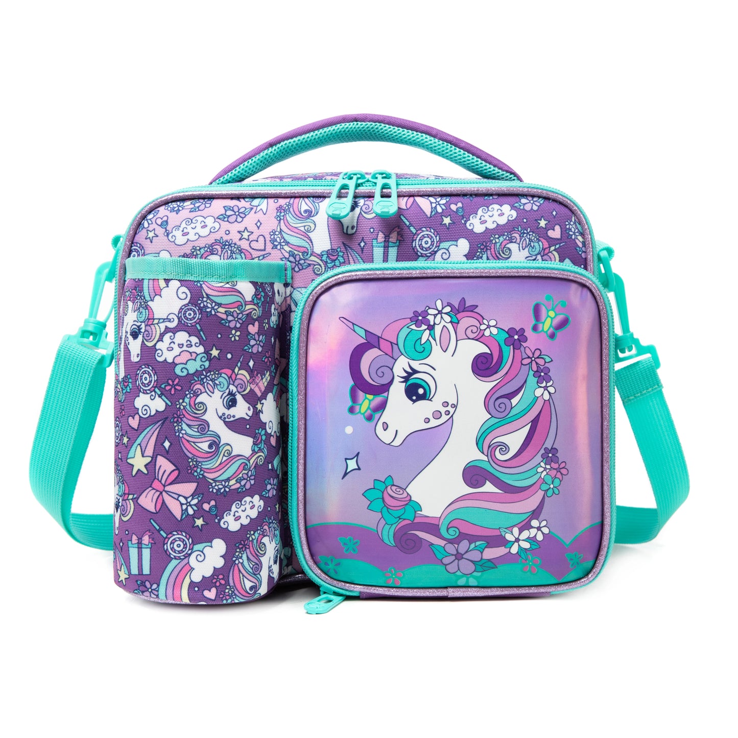 MYHSBYO Cute Animal Kids Lunch Bag Set Washable Lunch Bag Reusable Leakproof Bag for School & Nursery It's Beautiful for Girls