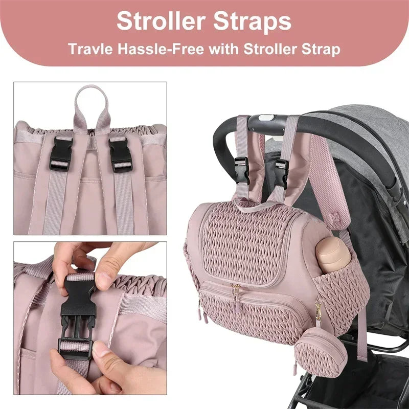 Large Capacity Organizer Mommy Bag For Baby Diapers Outdoor Stroller Hanging Bags Maternity Women Fashion Backpack Lightweight