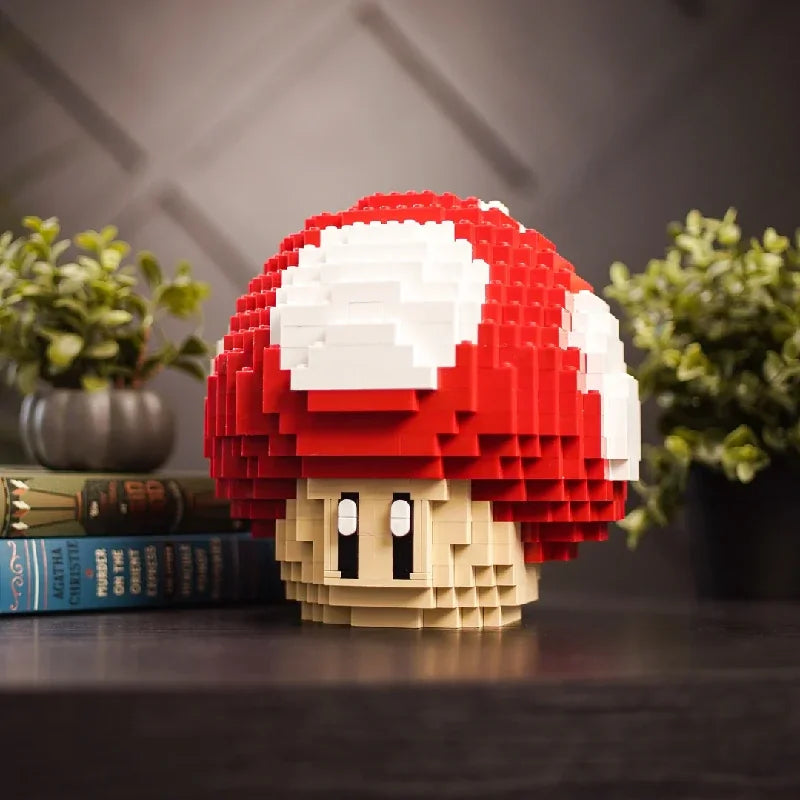 779PCS MOC Game Figures Red Green Mushroom Building Blocks Model Desktop Ornament Assembly Toys Collect Gifts for Kids Adult