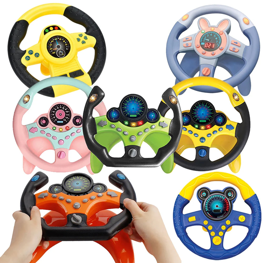 Electric Simulation Steering Wheel Toy With Light And Sound Educational Children Co-Pilot Children'S Car Toy Vocal Toy Gift