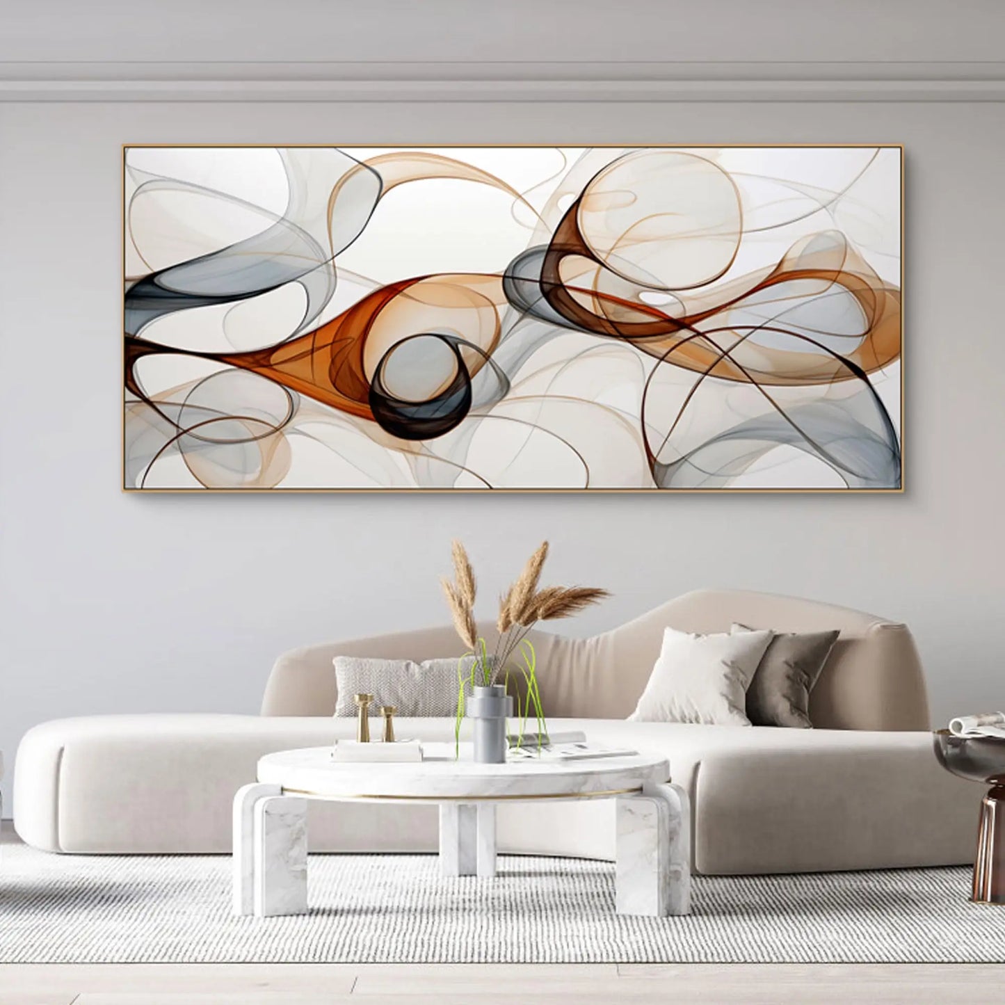 Blue Abstract Canvas Wall Art - Black Frame Artwork Picture Living Room Wall Decor Modern Paintings Large Wall Art for Bedroom Home Decoration