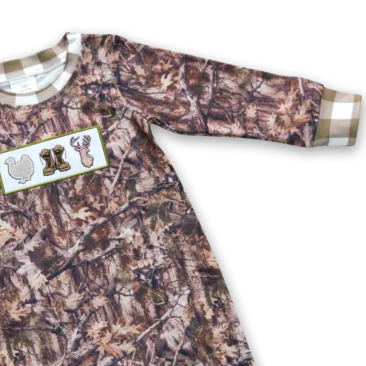 Baby Boys Hunting Boots Turkey Deer Camo Fall Rompers