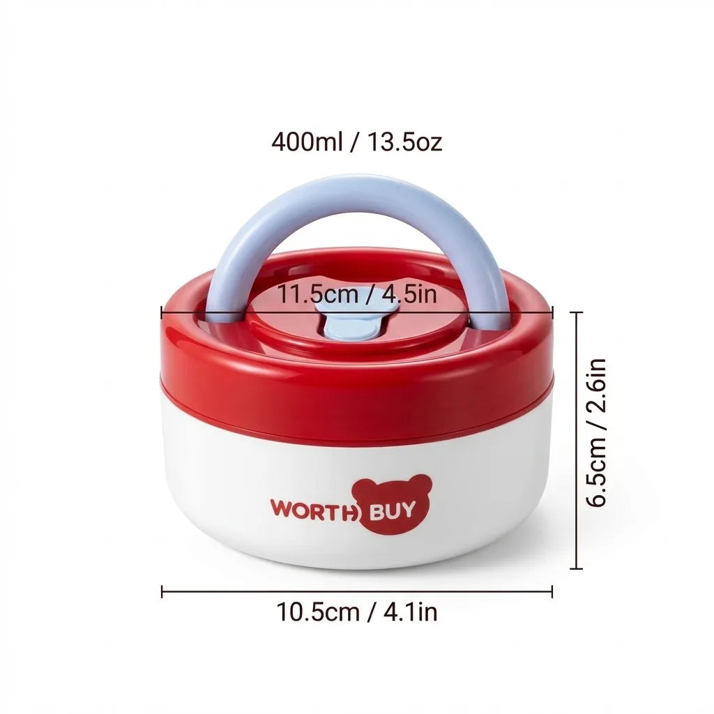 304 Stainless Steel Insulated Lunch Box With Handle Portable  Leak-proof Double Layer Bento Box For Kids Students Microwave Safe