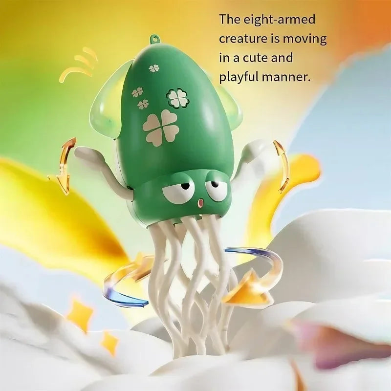 Electric Dancing Octopus Toy Pet Squid with Music Light Crawling Auto-Sensing Avoiding Obstacles Toddler Toy for Kids Xmas Gifts