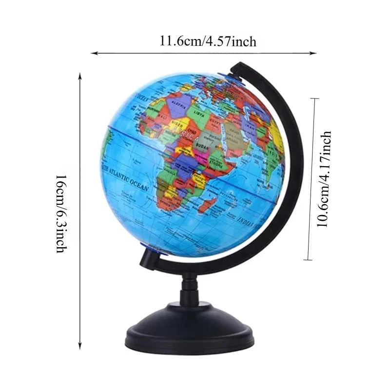 1pc Educational Globe for Teaching, HD English World Map with 360° Rotation, Standard Desktop Geography Learning Tool
