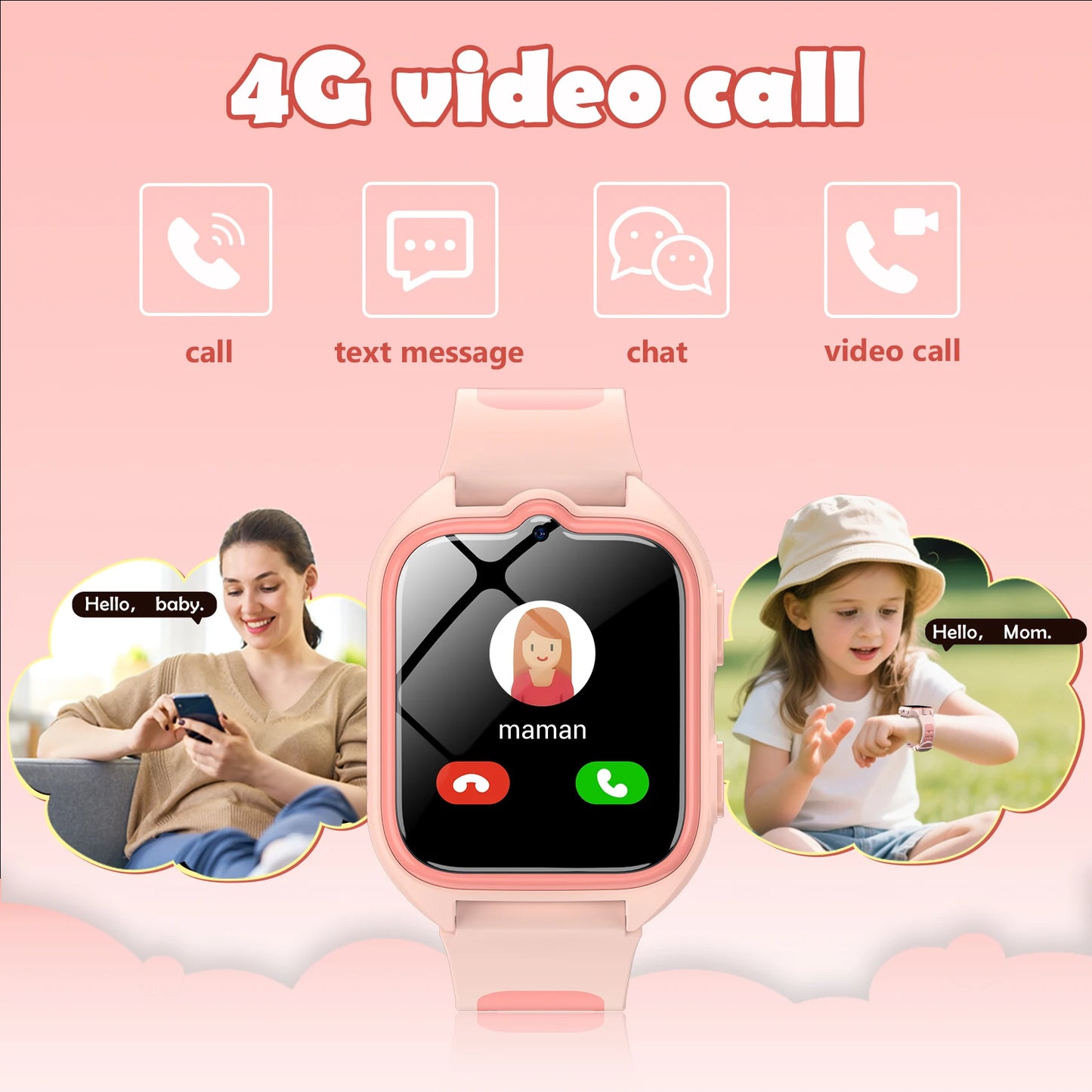 Blackview Z30 Kids Smart Watch Waterproof Video Monitor Tracker 4G Call SOS GPS Location Digital Watches for Chirdren's Gift