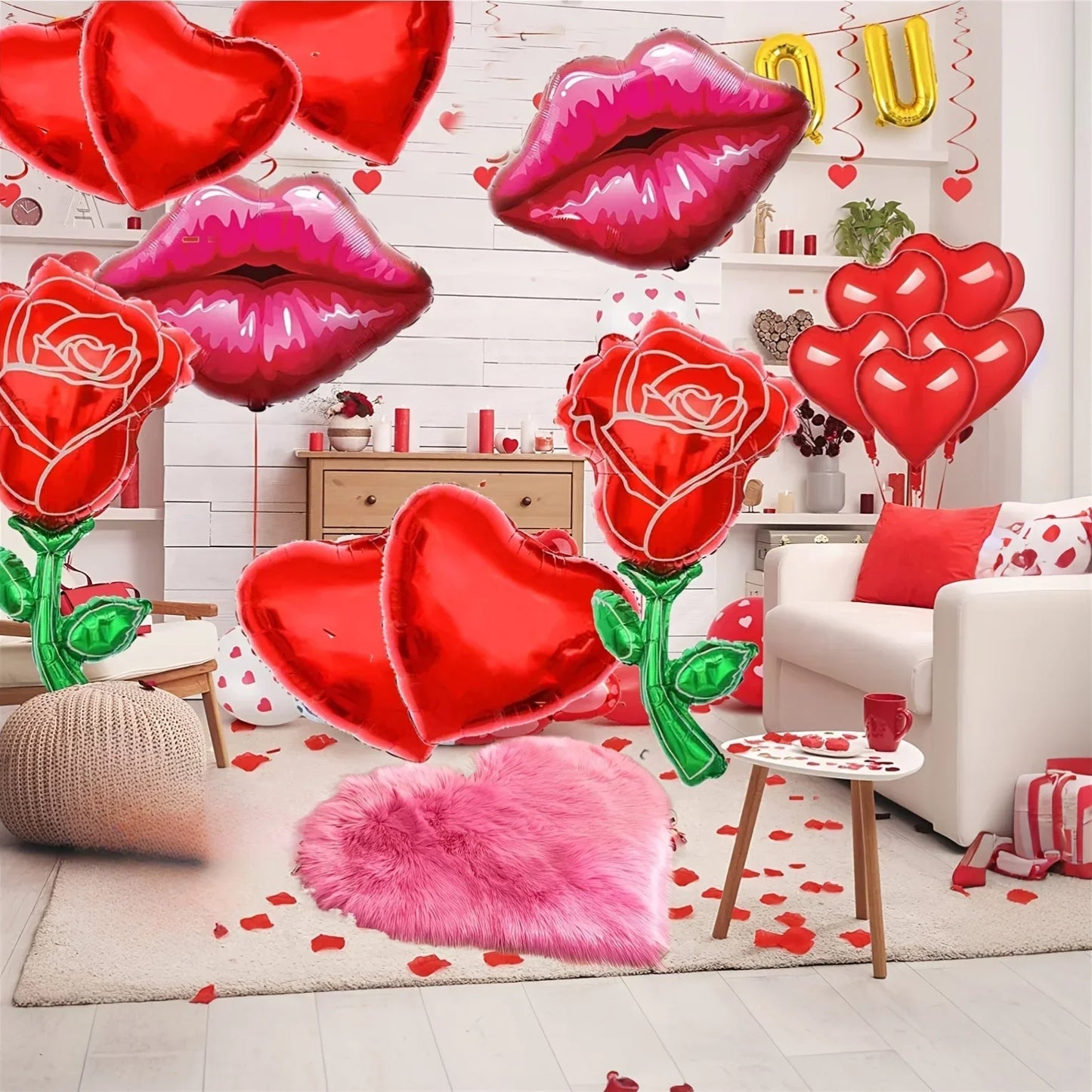 1pc Valentine'S Day Small Heart-Shaped Plush Area Rug Soft Indoor Carpet for Living Room Bedroom Cozy Home Decor New Year'S Gift