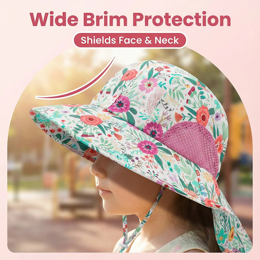 Side Net Fabric Children's Sun Hat with Side Mesh, Sun Hat for Protection From The Sun, Sunshade Shawl Hat, Original Large Brim