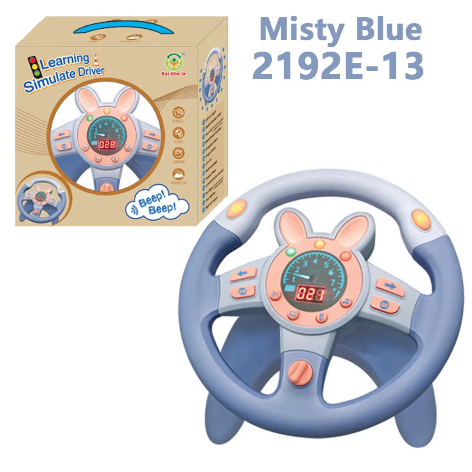 Electric Simulation Steering Wheel Toy With Light And Sound Educational Children Co-Pilot Children'S Car Toy Vocal Toy Gift