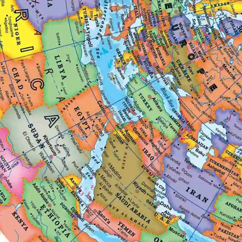 1pc Educational Globe for Teaching, HD English World Map with 360° Rotation, Standard Desktop Geography Learning Tool
