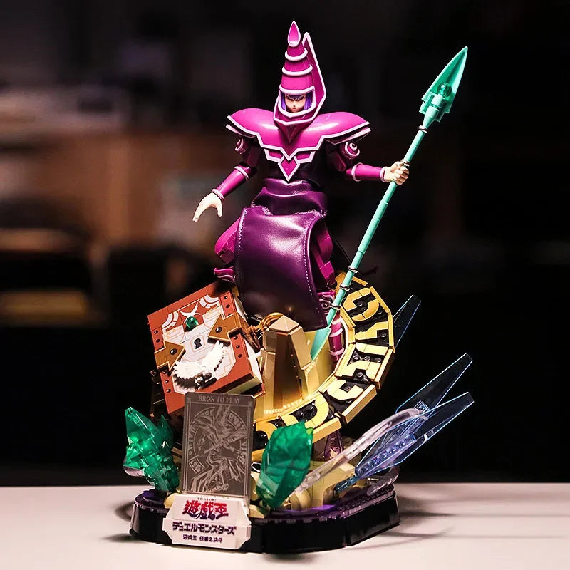 KONAMI Anime Yu-Gi-Oh! Equal Arts Dark Magician Building Blocks Cartoon  Action Figures Model Bricks Toy Children Collect Gifts